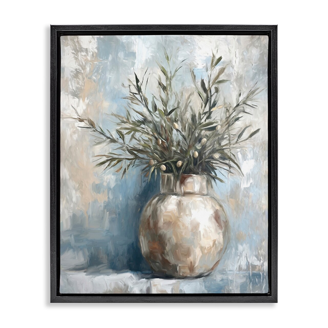 Stupell Industries Potted Olive Branches Floating Frame Design By Ramona Murdock